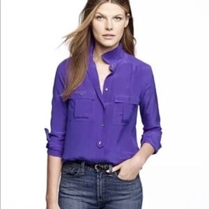 J. CREW Long-Sleeve, Silk Button-up Blouse Shirt, Size 8